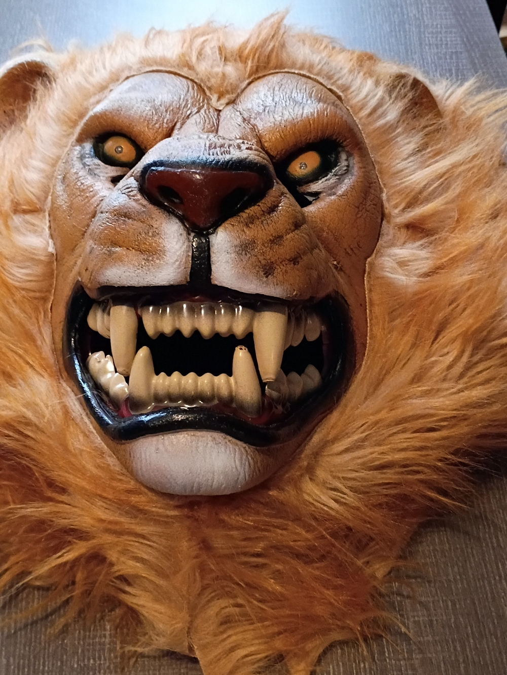 Lion Mask Kids Halloween Costume - Tan Fur Scary Animal Face
